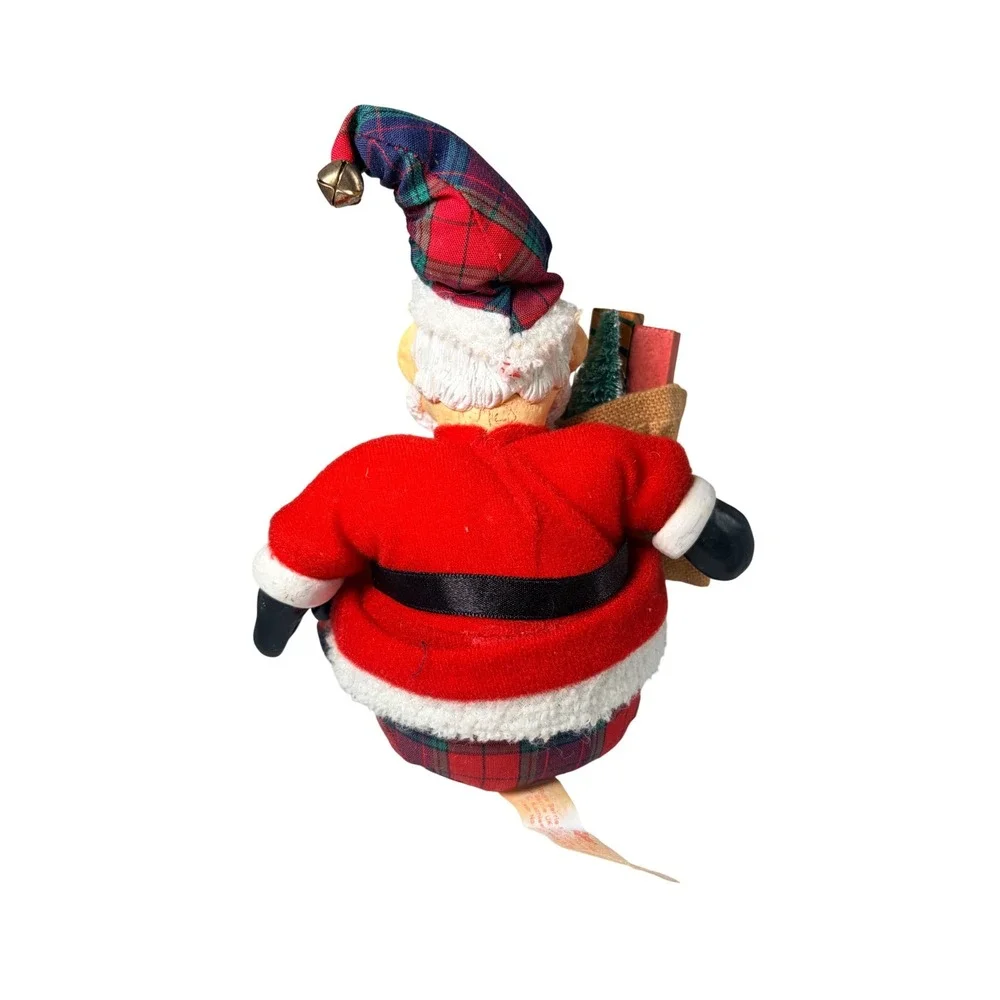 Russ Berrie Santa Claus Figurine Kathleen Kelly Critter Factory 2909 Plaid Red